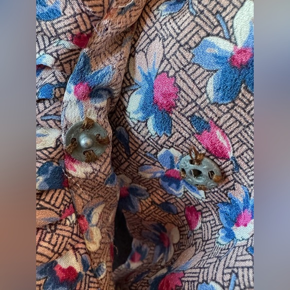 Handmade Vintage Floral Cottagecore Dress – Ruffled Collar Prairie Midi - Picture 8 of 8